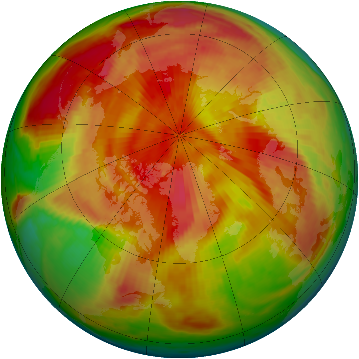 Arctic ozone map for 21 April 1980